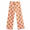 Mujeres populares coloridos estampados geométricos pantalones rectos femme ocio cremallera Pantalones oficina dama desgaste casual delgado pantalones elegantes LJ201130