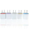 Alta qualidade 5V 2.1/1A Double US AC Travel USB Wall Charger for Samsung Galaxy HTC Cell Phones Adapter