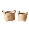 Storage Bags Multifunction Braided Jute Cloth Basket Flowerpot Cotton And Linen Blended Desktop Box Garden Decor1