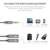 2 i 1 AUX Audio Splitter Cable 3,5 mm Jack Stereo Audio Male till 2 Kvinnliga Headset Mic Y Cables Adapter