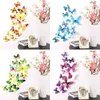 Wholesale Qualified Wall Stickers 12pcs Decal Sticker Home Decorations 3D Butterfly Rainbow PVC Wallpaper for living room