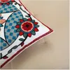 Funda de almohada de algodón para el hogar, cojín para silla, baratijas, tela de flores, bordado artístico, funda de almohada