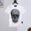 Męskie koszulki z okrągłym dekoltem SS czaszka i plein męskie designerskie koszulki Rhinestone czaszki męskie T-shirt klasyczny wysokiej jakości koszulki PB 16587