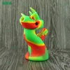 Chinês tradicional padrão cinzeiro coletor de silicone bong com tigela de vidro dragão forma borbulhante acessórios de fumo água hookahs mão percolador