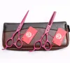 Vänster hand 5.5 "16cm lila drake rosa skärning sax tunna saxar professionell frisör hår z8001 220211