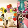 12 Pcs Hanging Circle Paper Fan Colorful Mexican Fiesta Carnival Paper Pinewheel for Party Event Birthday Wedding Backdrop Decor Y200903