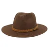 Wide Brim Straw Hat Jazz Panama Hat Women Men Fashion Beach Hats Man Sun Protection Cap Ladies mens Spring Summer outdoor travel Caps NEW