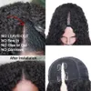 Malaysisk Curly Headband Wig Human Hair Glueless Headband Scarf Wig Natural V Part Wig Human Hair No Lämna ut mode för kvinnor