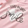 vestiti della neonata nati rosa manica volant top pantaloni geometrici fascia infantile del bambino neonate insieme dei vestiti LJ201223