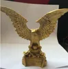 Kinesisk Vintage Brass Handwork Hammered Wealth Succeed Eagle Statue Metal Hantverk.