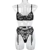 Biancheria intima da donna in pizzo ricamato Set di reggiseni sexy Biancheria intima trasparente Fascino Reggiseno da donna Slip Anniversario Regali229E