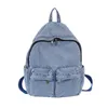 Backpack Women Denim 2021 Backpacks de lona da escola de ombro casual para meninas adolescentes ou garoto mochila grande bolsa de compras de viagem