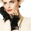 Kvinnor Mittens Plus Kort Fleece Foder Top Fashion Lady Genuine Pigskin Suede Läder Handled Fingerless Gloves L128NQ-51