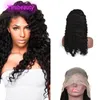 13*6 Peruca frontal de renda 22 polegadas Deep Wave Malaysian 100% Human Human trinta por seis perucas produtos Curly Parte 22 "