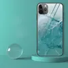Gradient Marble Tempered Glass Anti-Drop Phone Väska till iPhone 13 Pro Max 12 Mini 11 XS Max XR 8 7 Plus x SE-lock