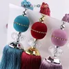 One Pair Multiple Colour Flocked Crystal ball Curtain Tassels Fringe Luxury Curtain Accessories Home Decoration Hanging Balls T200601