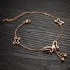 Anklets Summer Accessories Beautiful Rose Gold Plated Fashion Anklet Exquisite Bow Rhinestone Zircon For Women