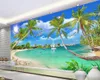 Beibehang Custom wallpaper HD Love Sea Mediterranean Style Coconut Tree TV Walls Home Decor Living room Bedroom 3d