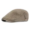 Sleckton 100% Bomull Nyhetsboy Kepsar för män Fashion Broderi Beret Mens Duckbill Kepsar Frankrike Flat Cap Unisex Andningsbara Visors1