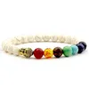 Nieuwe 7 Chakra Armband Mannen Zwart Lava Healing Balans Kralen Reiki Boeddha Gebed Natuursteen Yoga Armband8232170