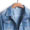 Плюс размер разорванного отверстия, обрезанный джинсовая куртка 4XL 5XL светло-голубой бомбардировщик короткие джинсовые куртки Jaqueta с длинным рукавом повседневные джинсы-пальто 201004