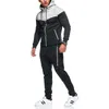 Autumn Men's Sport Suits Zipper Hoodie Running Sets Male Casual Hooded Tracksuits Clothes Man Joggers Fitness Training Set 201110