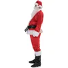 5pcs Tracksuits Christmas Santa Claus Kostym Fancy Dress Vuxna Män Passar Cosplay Outfits Suit Xmas