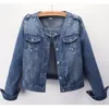 Women Spring Autumn 5XL Plus Size Outerwear Jean Jacket Woman Hot Boyfriend Vintage Streetwear Basic O Neck Denim Coat Clothes LJ200813