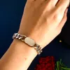 سحر braceletsmiامي الكوبي ربط سلسلة الإسورة رجل ارتفع سلاسل الذهب سلاسل سميكة قلادة سوار أزياء الهيب هوب مجوهرات مع الحقائب المجوهرات pochette بيجو بالجملة