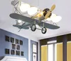 Children's room chandelier Retro wrought iron airplane light American simple personality lamps With Bluetooth music