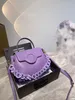 Sacchetti viola donne belle borsette di design in costanza di lusso in modo economico versione classica versione da tasca da 23 cm con catena