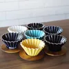 New Arrival Espresso Coffee Filter Cup Ceramic Pour Over Coffee Maker with Stand V60 Funnel Dripper Coffee Accessories C1030242H