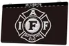 LS0179 AFL CIO CLC Fire Rescue IAFF Sinefadores Luz Sinal 3D Gravura LED Atacado
