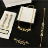 2020 letras retrô clássicas com diamantes moda seta colar pulseira seleccionada versão alta material conjunto feminino frete grátis