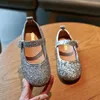 Kids Shoes For Girl Toddlers Baby Little Girls Leather Shoes Children's Princess Wedding Flats Mary Janes Glitter Sequined Shoes 201130