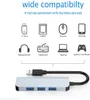 4-portars USB 3.0 Data Hub Adapter Ultra Slim Lätt Splitter kompatibel för MacBook Air/Pro/Mini, iMac, Surface Pro, MacPro, bärbara datorer, USB-minnen, mobil hårddisk