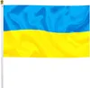 DHL Ukraina flagga 3x5 ft, stå med Ukraina med mässingsgrommets Ukraina-National Flags för utomhus Inomhus dekoration ee