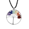 Chakra Nateral collana albero della vita in pietra Collana con pendente a cuore in cristallo, collane da donna, gioielli di moda