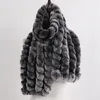 New Arrival Long Style Women 100% Natural Scarves Winter Warm Lady Real Rex Rabbit Mufflrs Knitted Fur Scarf 201018