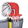 5.5FT Батуты для детей 65 дюймов на открытом воздухе Mini Mini Trampoline с корпусом, баскетбольным обруч и мячом A42