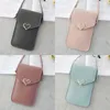 Hebilla Mujer Bolso de hombro En forma de corazón Pantalla táctil transparente Retro Bolsas para teléfonos móviles Estudiante Simplicidad Cartera Moda 3 4jj M2