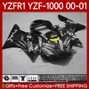 Мотоцикл кузова для Yamaha YZF-R1 YZF1000 YZF R 1 1000 CC 00-03 Bodys 83No.63 YZF R1 1000CC 2000 2001 2002 2003 YZF-1000 YZFR1 00 01 02 03 OEM обтекатель Kit Black Go !!!