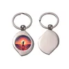 Fashion Keychains Designer sublimação em branco Keychain Heart Round Car Key Anéis
