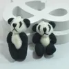 #Black 4 cm (1.6 ") 6 cm (2.4") Mini Dolması Birleştirilmiş Çıplak Panda Bebek Peluş Oyuncaklar Hediye Çiçek Ambalaj Kolye Teddy Bear
