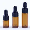 100 pezzi / lotto 2 ml 3 ml 5 ml bottiglia contagocce vuota in vetro trasparente fiala olio nasale E liquido ricaricabile con