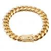 Betty Miami Curb Cuban Mens Bracelet Chain High Quality 316L Stainless Steel Hip Hop Gold Color 812141618 mm 23 cm1864141