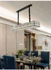 Rectangle crystal chandelier lighting black lustre design led chandeliers for living room kitchen island hanging lamps