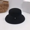 Hot Sale-Fedora Den nya svarta ull Little Hat Socialite Dome Mode Basin Pure Färg Fisherman Cap Hepburn Bucket Hattar för kvinnor