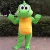 2018 Högkvalitativ Hot Green Dragon Dinosaur Mascot Kostymtecknad Kläder Vuxen Storlek Fancy Dress Party Gratis frakt