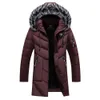 Winter Coat Men Long Parka Jacket Fur Collar Hooded Jacket Winter Warm Coat Oudoor Jacket Mens Outwear Long Overcoat Cotton 201210